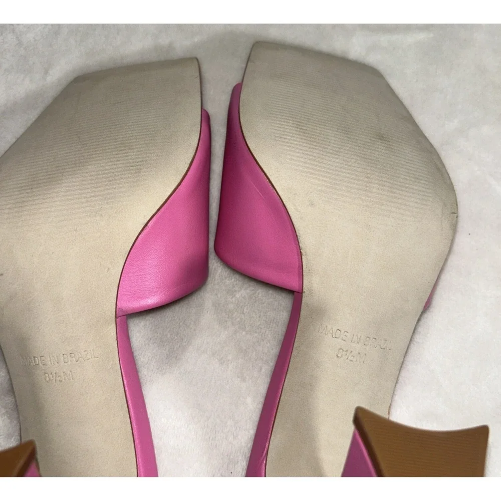Size 8.5 Steve Madden Women's Fairfax‎ Heeled Sandal, Pink Leather